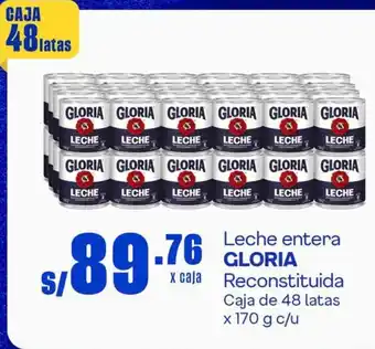 Makro Leche entera GLORIA x caja Reconstituida Caja de 48 latas x 170 g c/u oferta