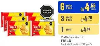 Makro Galleta vainilla FIELD Pack de 6 unds. x 222 g x 6 packs oferta