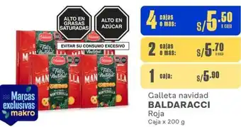 Makro Galleta navidad BALDARACCI Roja Caja x 200 g x 4 cajas oferta