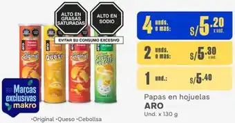Makro Papas en hojuelas ARO Und. x 130 g x 4 unds oferta