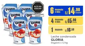 Makro Leche condensada GLORIA Doypack x 1.2 kg x 6 doypacks oferta