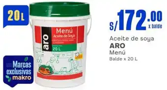 Makro Aceite de soya ARO Menú Balde x 20 L oferta