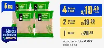 Makro Azúcar rubia ARO Bolsa x 5 kg x 4 bolsas oferta
