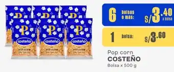 Makro Pop corn COSTEÑO Bolsa x 500 g x 6 bolsas oferta