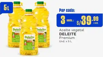 Makro Aceite vegetal DELEITE Premium Und. x 5 L x 3 unds oferta