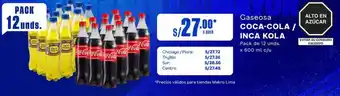 Makro Gaseosa COCA-COLA / INCA KOLA Pack de 12 unds. x 600 ml c/u oferta