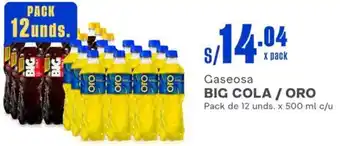 Makro Gaseosa BIG COLA / ORO Pack de 12 unds. x 500 ml c/u oferta