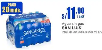 Makro Agua sin gas SAN LUIS Pack de 20 unds. x 500 ml c/u oferta
