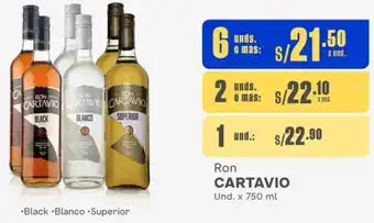 Makro Ron CARTAVIO Und. x 750 ml x 6 unds oferta