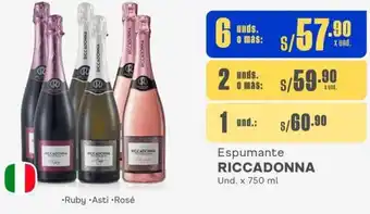Makro Espumante RICCADONNA Und. x 750 ml x 6 unds oferta