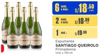 Makro Espumante SANTIAGO QUEIROLO Primadonna Und. x 750 ml x 6 unds oferta
