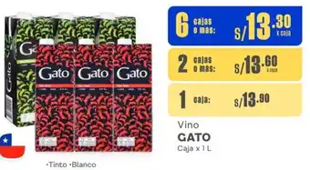 Makro Vino GATO Caja x 1 L x 6 cajas oferta