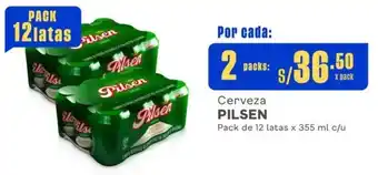 Makro Cerveza PILSEN Pack de 12 latas x 355 ml x 2 packs oferta