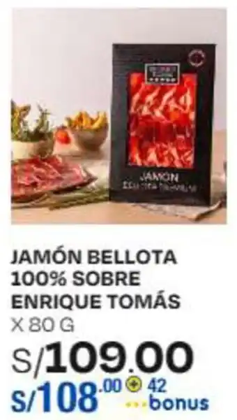 Wong JAMÓN BELLOTA 100% SOBRE ENRIQUE TOMÁS X 80 G oferta
