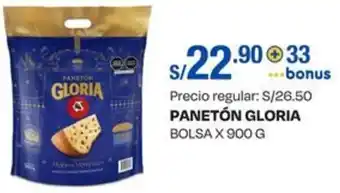 Wong PANETÓN GLORIA BOLSA X 900 G oferta