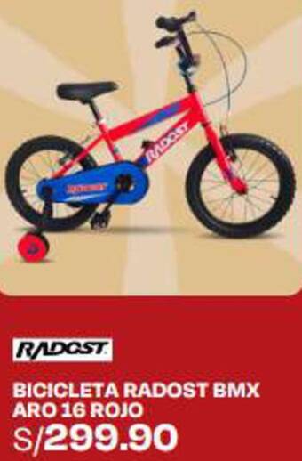 Wong BICICLETA RADOST BMX ARO 16 ROJO oferta