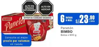 Makro Panetón BIMBO Bolsa x 900g x 6 bolsas oferta
