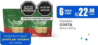 Makro Panetón COSTA Bolsa x 800g x 6 bolsas oferta