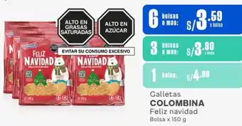Makro Galletas COLOMBINA Feliz navidad Bolsa x 150g x 6 bolsas oferta