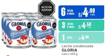 Makro Leche condensada GLORIA Lata x 393g x 6 latas oferta