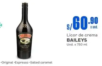 Makro Licor de crema BAILEYS Und. x 750 ml oferta