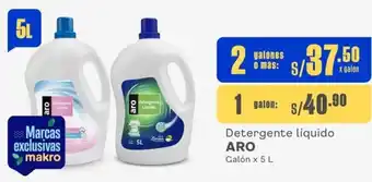 Makro Detergente líquido ARO Galón x 5 L x 2 galones oferta