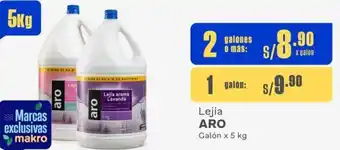 Makro Lejía ARO Galón x 5 kg x 2 galones oferta