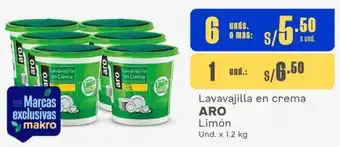 Makro Lavavajilla en crema ARO Limón Und. x 1.2 kg x 6 unds oferta