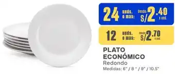 Makro PLATO ECONÓMICO Redondo 6"/8"/9"/10.5" x 24 unds oferta