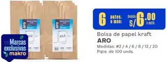 Makro Bolsa de papel kraft ARO #2/4/6/8/12/20 x 6 pqtes oferta