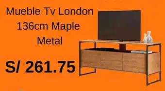 Promart Mueble Tv London 136cm Maple Metal oferta