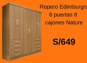 Promart Ropero Edimburgo 6 puertas 8 cajones Nature oferta