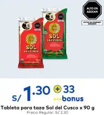 Metro Tableta para taza Sol del Cusco x 90g oferta