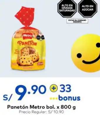 Metro Panetón Metro bol. x 800 g oferta
