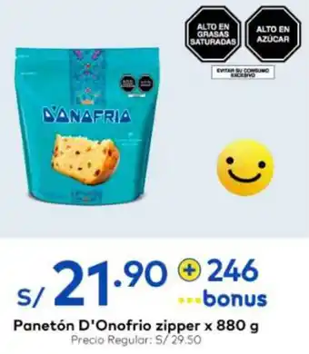 Metro Panetón D'Onofrio zipper x 880g oferta