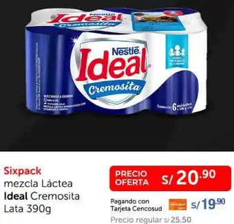 Sixpack mezcla Láctea Ideal Cremosita Lata 390g