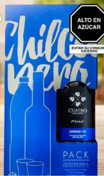 Metro Pack Chilcanero Pisco Puro Cuatro Gallos oferta
