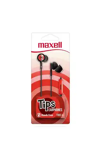 Tiendas EFE Audífonos maxell in - tips in ear estéreo con micrófono - rojo oferta