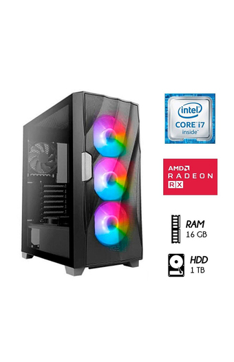 Tiendas EFE Desktop gamer intel core i7 3.2 ghz ram 16gb disco 1tb video rx 550 4gb case 500w led oferta