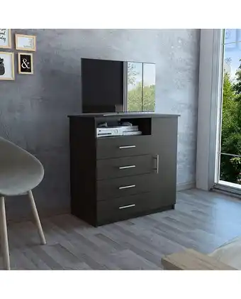 Tiendas EFE Cómoda tuhome perú tv 40 4 cajones 1 puerta - wengue oferta