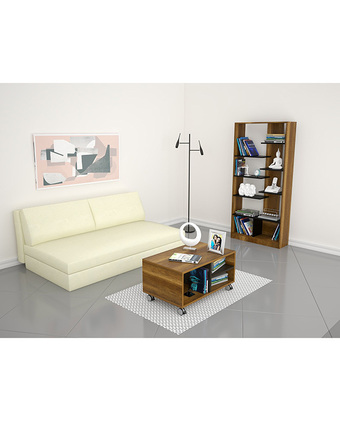 Tiendas EFE Biblioteca + mesa de centro tuhome - caramelo y wengue oferta