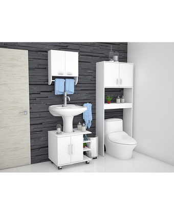 Tiendas EFE Combo tuhome botiquin bath 28 + optimizadores lavamanos 55 + baño 63-a - blanco oferta