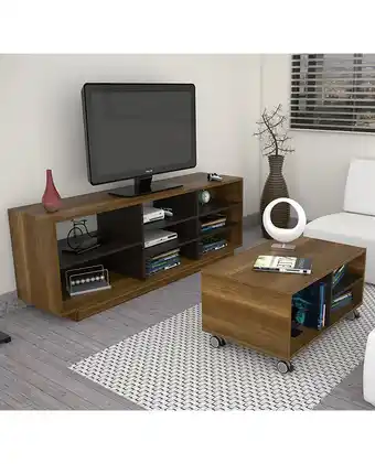 Tiendas EFE Rack tv 58 + mesa de centro tuhome - caramelo / wengue oferta
