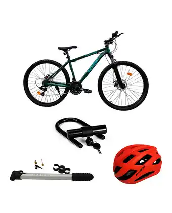 Tiendas EFE Bicicleta xclusive hobersent aro 27 + casco mtb m + inflador + candado u lock oferta