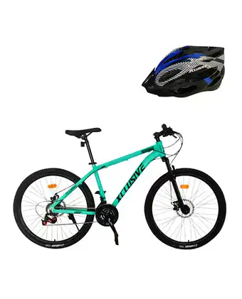 Tiendas EFE Bicicleta xclusive aro 26 cn + casco mtb azul l oferta
