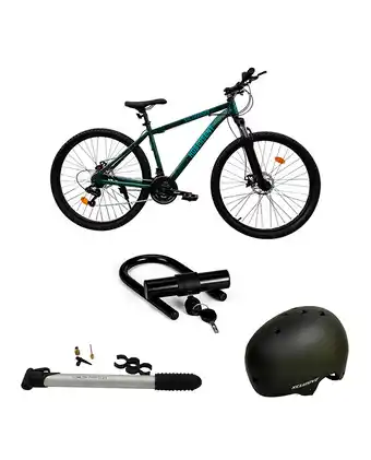 Tiendas EFE Bicicleta xclusive hobersent aro 27 + casco urbano l + inflador + candado u lock oferta