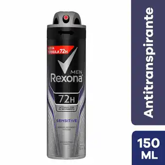 Tottus Antitrans rexona men sensitive 72h aer x 150ml oferta