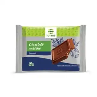 Tottus Caja display de tableta de chocolate con leche oferta