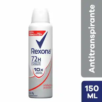 Tottus Antitrans rexona 10x antbact protec 72h aerx150ml oferta