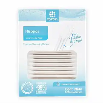 Tottus Hisopos papel tottus adulto x 100 un oferta